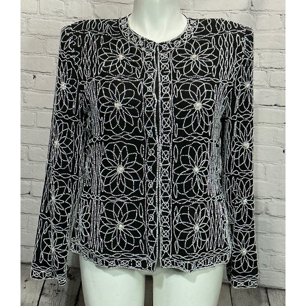 Vintage Laurence Kazar New York Beaded Dinner Jacket (Size XL)
